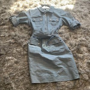 Belted Zip front dress